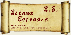 Milana Batrović vizit kartica